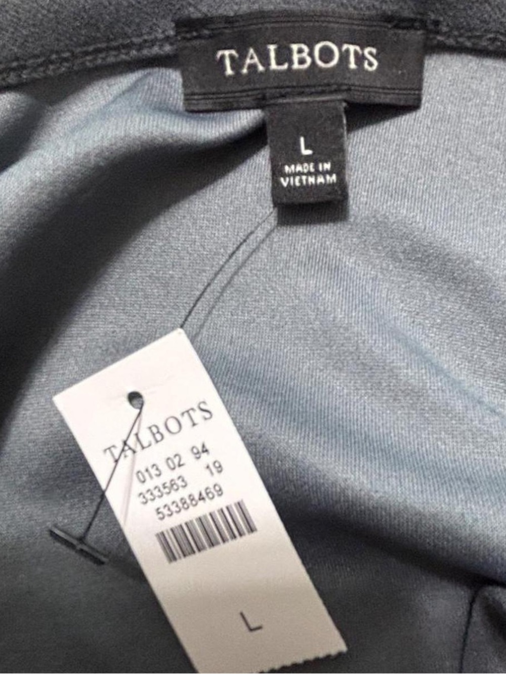 Talbots Gray Draped V-Neck Long Sleeve Blouse - Picture 4 of 6